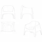 Fauteuil de jardin empilable Solid by Vondom, en polypropylène Viadurini
