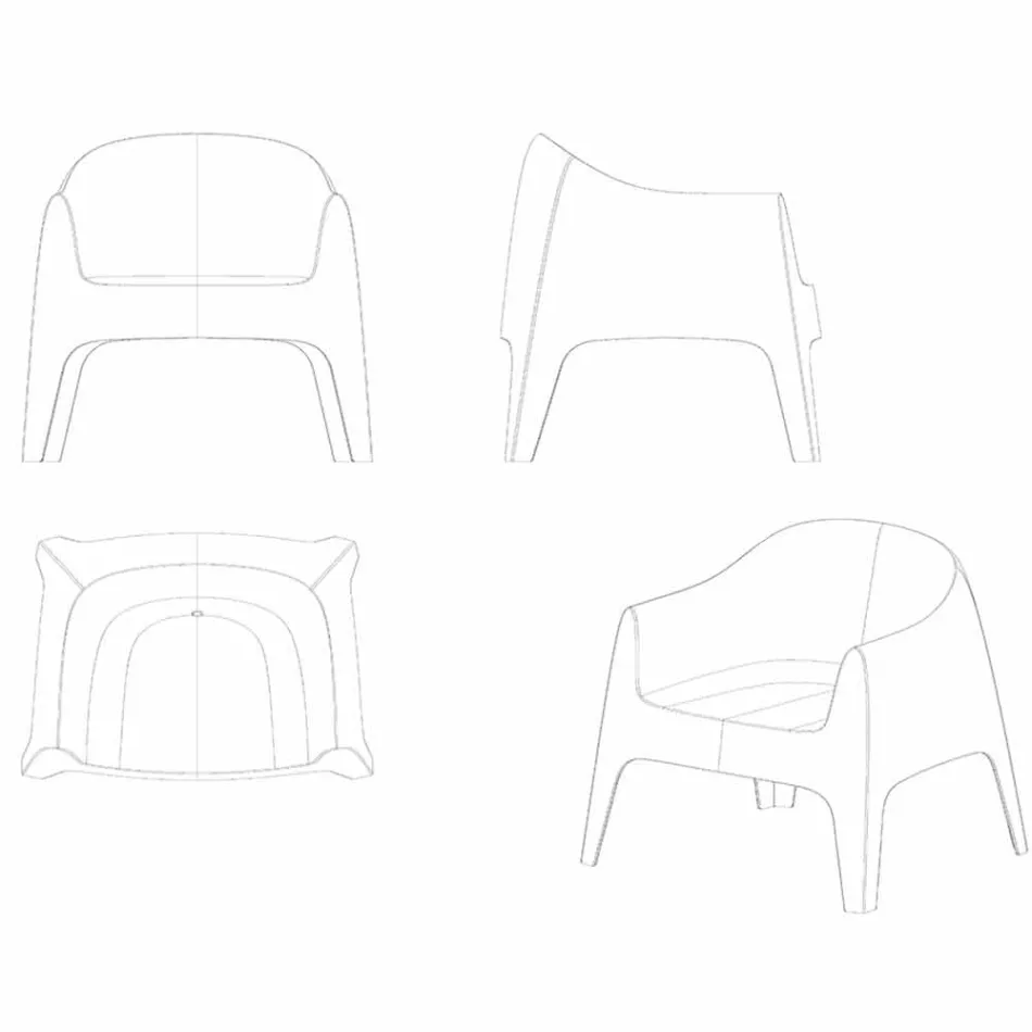 Fauteuil de jardin empilable Solid by Vondom, en polypropylène Viadurini