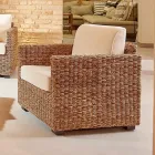 Fauteuil de jardin en abaca naturel avec coussins - Raziel Viadurini