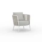 Fauteuil de jardin en acier inoxydable et dossier en corde - Luxura Viadurini