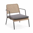 Fauteuil de jardin en acier galvanisé noir et polypropylène, Milva Viadurini