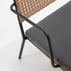 Fauteuil de jardin en acier galvanisé noir et polypropylène, Milva Viadurini