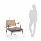 Fauteuil de jardin en acier galvanisé noir et polypropylène, Milva Viadurini
