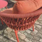 Chaise de jardin en aluminium, corde et tissu Marsala ou blanc - Brise Viadurini