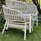 Chaise de jardin en aluminium, corde et tissu Marsala ou blanc - Brise Viadurini