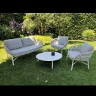 Chaise de jardin en aluminium, corde et tissu Marsala ou blanc - Brise Viadurini