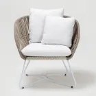 Fauteuil de jardin en aluminium et tissage de corde - Alcor Viadurini