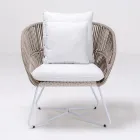 Fauteuil de jardin en aluminium et tissage de corde - Alcor Viadurini