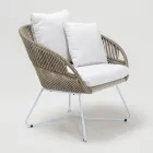Fauteuil de jardin en aluminium et tissage de corde - Alcor Viadurini