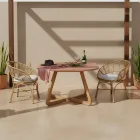 Fauteuil de jardin en aluminium et polyrotin tressé et coussin - Ellide Viadurini