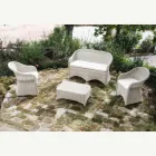 Chaise de jardin en aluminium et rotin tressé - Melina Viadurini