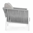 Fauteuil de jardin en aluminium, fibre synthétique et tissu Homemotion - Rubio Viadurini