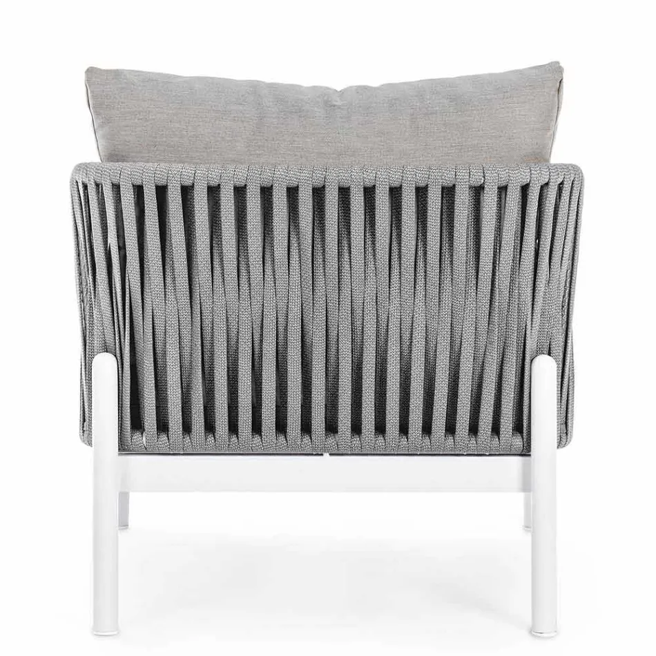Fauteuil de jardin en aluminium, fibre synthétique et tissu Homemotion - Rubio Viadurini