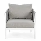Fauteuil de jardin en aluminium, fibre synthétique et tissu Homemotion - Rubio Viadurini