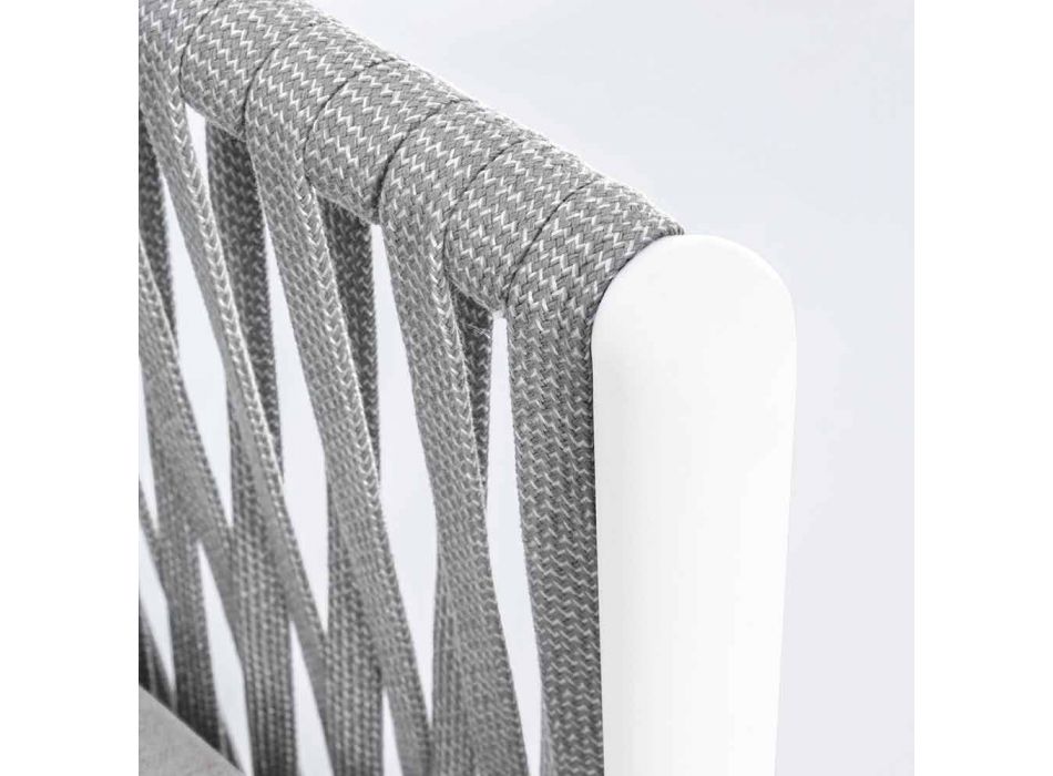 Fauteuil de jardin en aluminium, fibre synthétique et tissu Homemotion - Rubio Viadurini