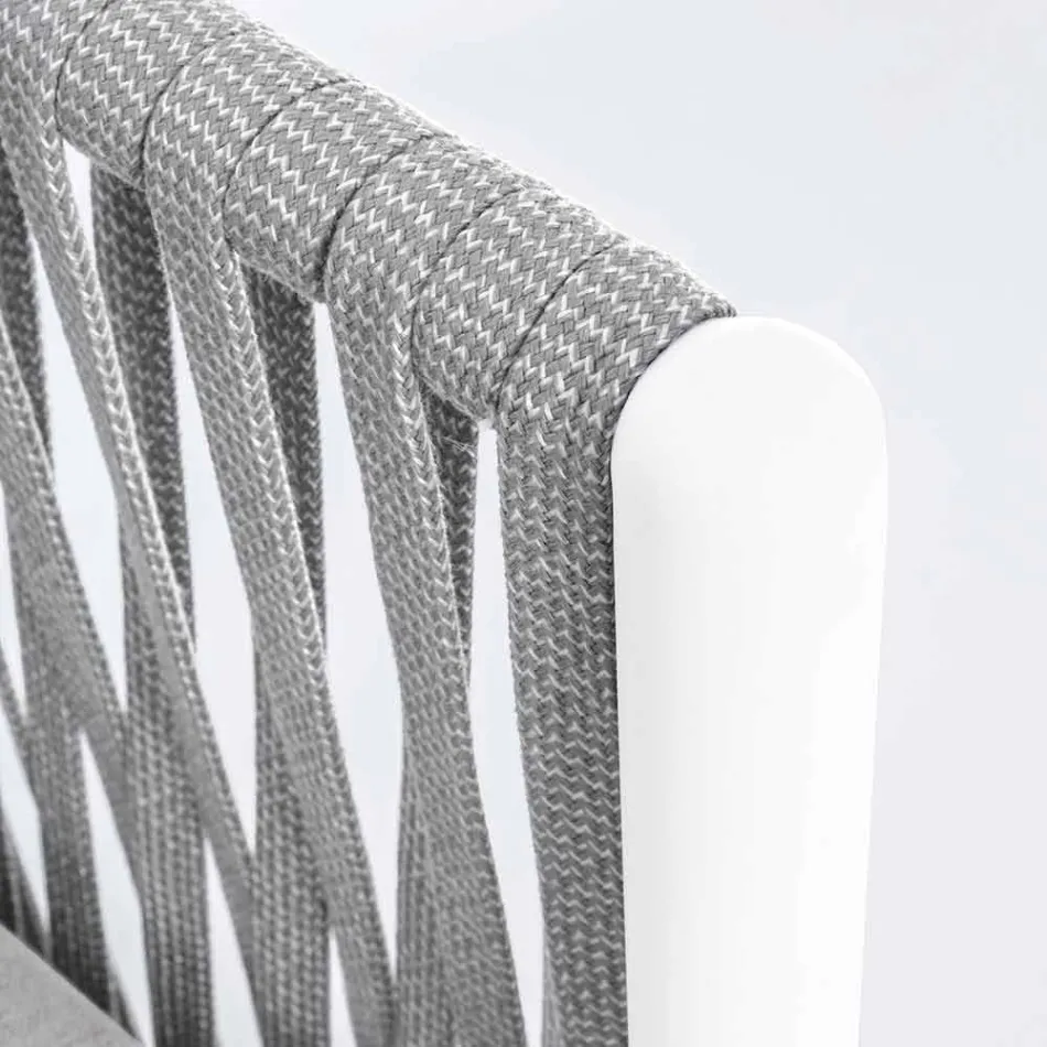 Fauteuil de jardin en aluminium, fibre synthétique et tissu Homemotion - Rubio Viadurini