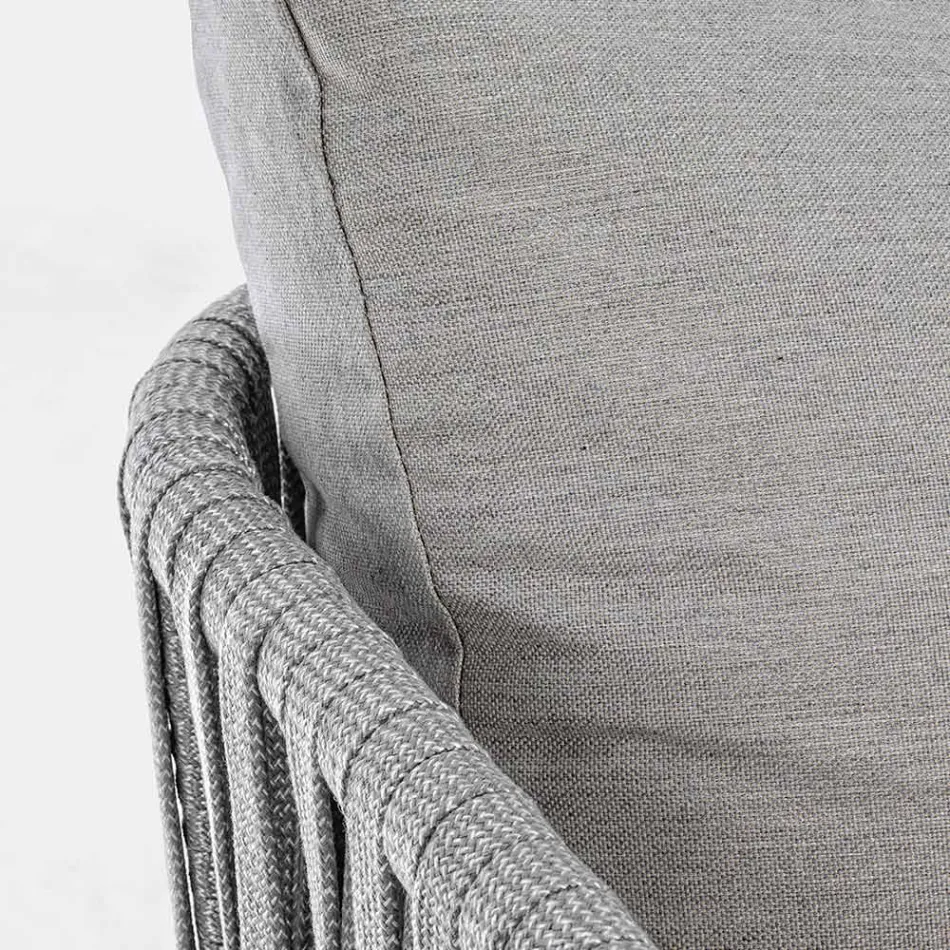 Fauteuil de jardin en aluminium, fibre synthétique et tissu Homemotion - Rubio Viadurini