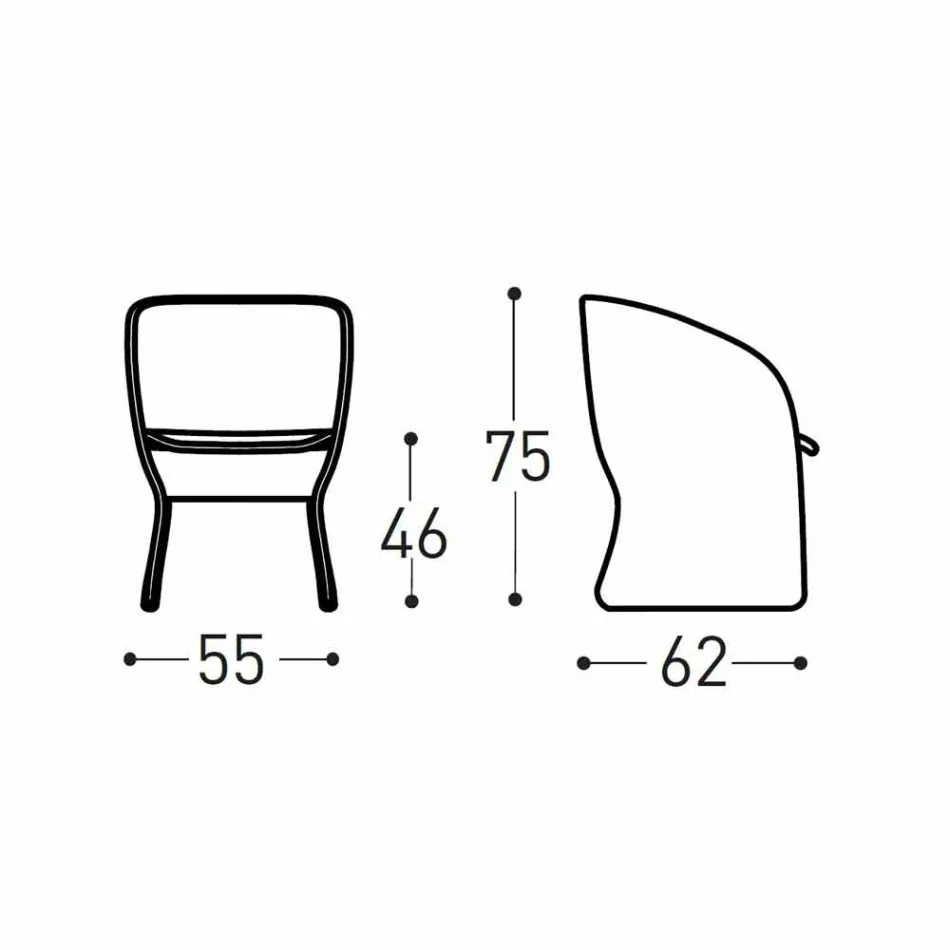 Fauteuil de jardin en fibre synthétique tressée colorée - Maat by Varaschin Viadurini