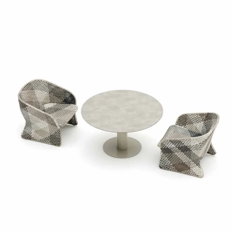 Fauteuil de jardin en fibre synthétique tressée colorée - Maat by Varaschin Viadurini