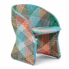 Fauteuil de jardin en fibre synthétique tressée colorée - Maat by Varaschin Viadurini