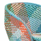 Fauteuil de jardin en fibre synthétique tressée colorée - Maat by Varaschin Viadurini