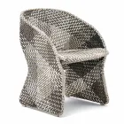 Fauteuil de jardin en fibre synthétique tressée colorée - Maat by Varaschin Viadurini