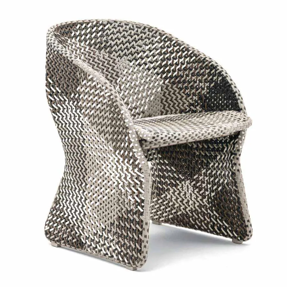 Fauteuil de jardin en fibre synthétique tressée colorée - Maat by Varaschin Viadurini