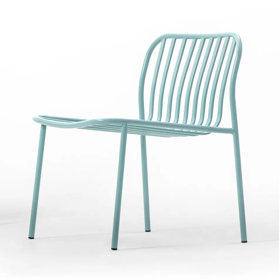 Fauteuil de jardin empilable en métal fabriqué en Italie 2 pièces - Simply Viadurini