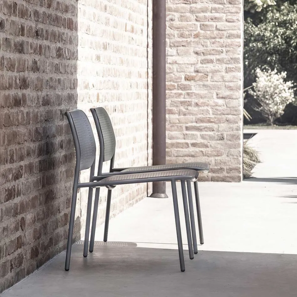 Fauteuil de jardin en métal peint Made in Italy 2 pièces - Synergy Viadurini