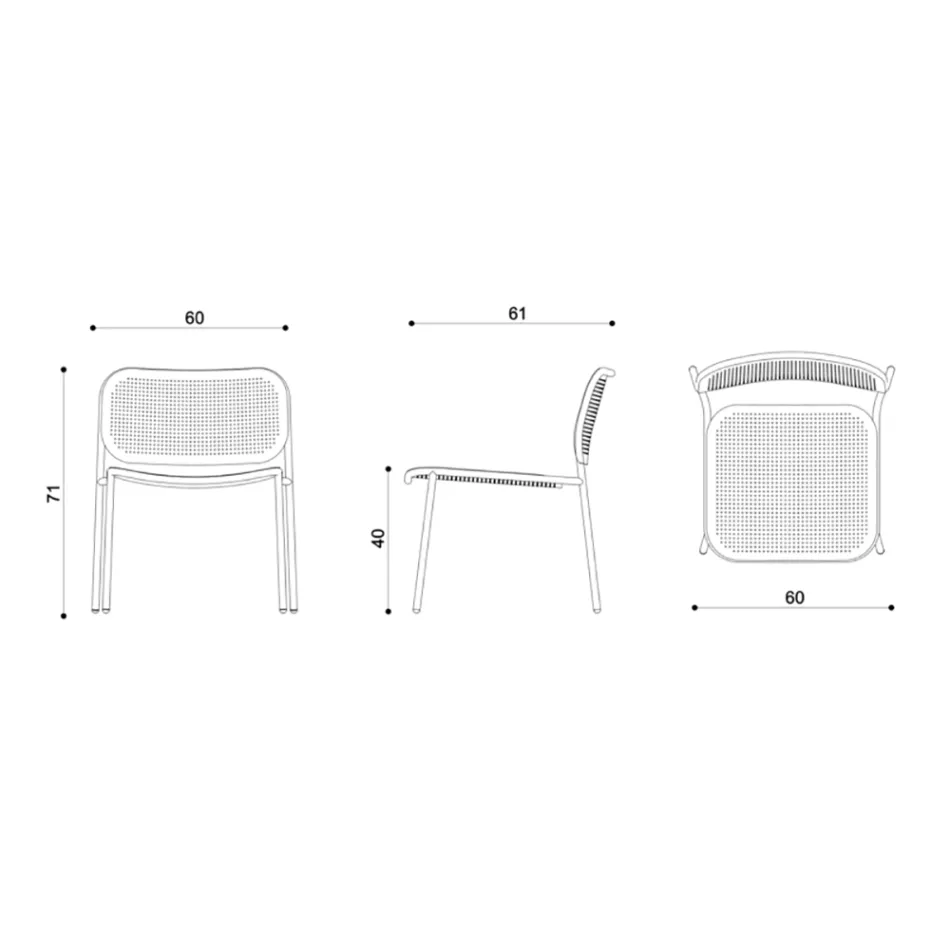 Fauteuil de jardin en métal peint Made in Italy 2 pièces - Synergy Viadurini