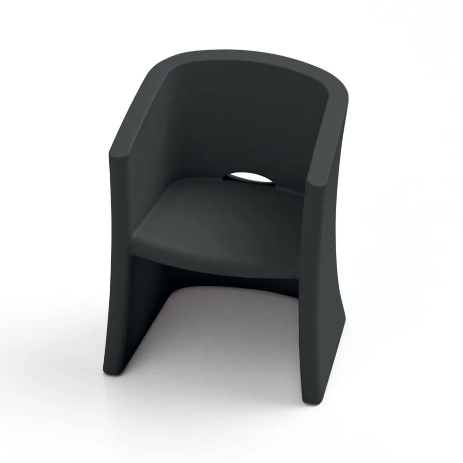 Fauteuil de jardin en polyéthylène avec accoudoirs Made in Italy - Perez Viadurini