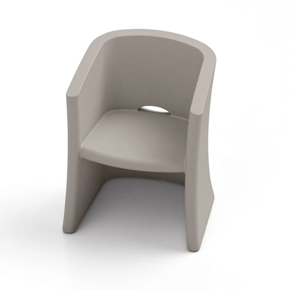 Fauteuil de jardin en polyéthylène avec accoudoirs Made in Italy - Perez Viadurini