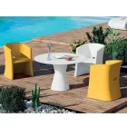 Fauteuil de jardin en polyéthylène avec accoudoirs Made in Italy - Perez Viadurini