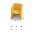 Fauteuil de jardin en polyéthylène avec accoudoirs Made in Italy - Perez Viadurini