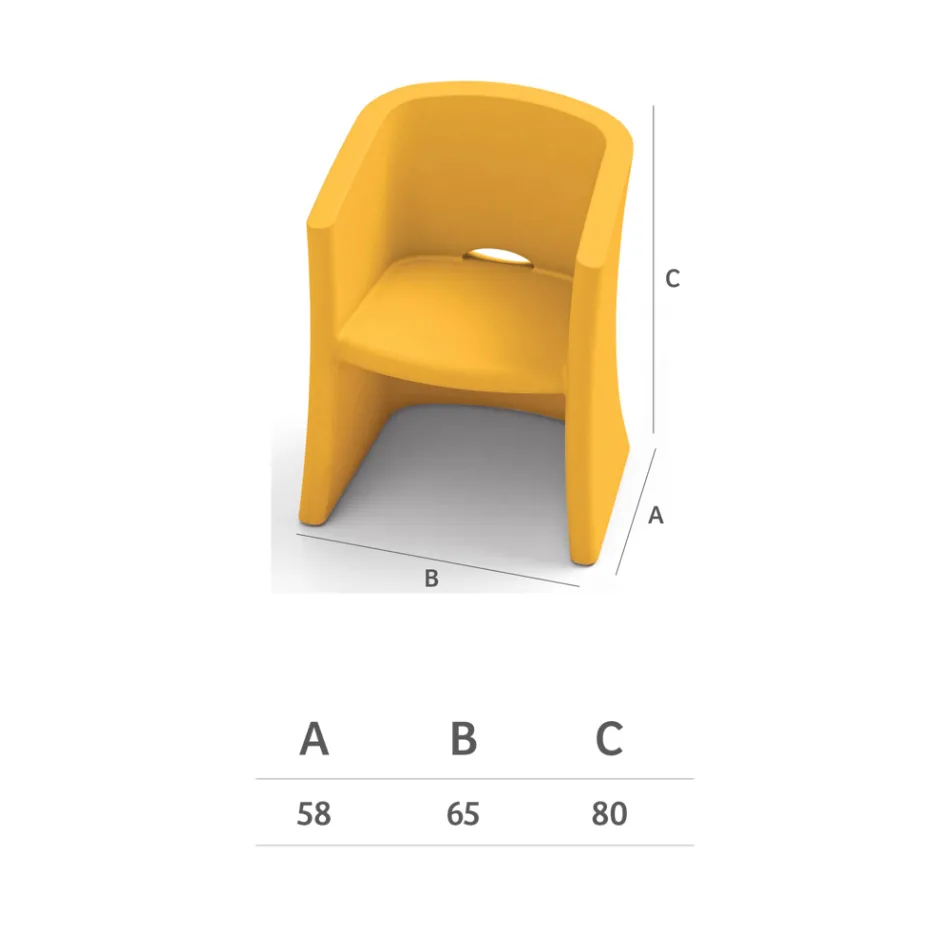 Fauteuil de jardin en polyéthylène avec accoudoirs Made in Italy - Perez Viadurini