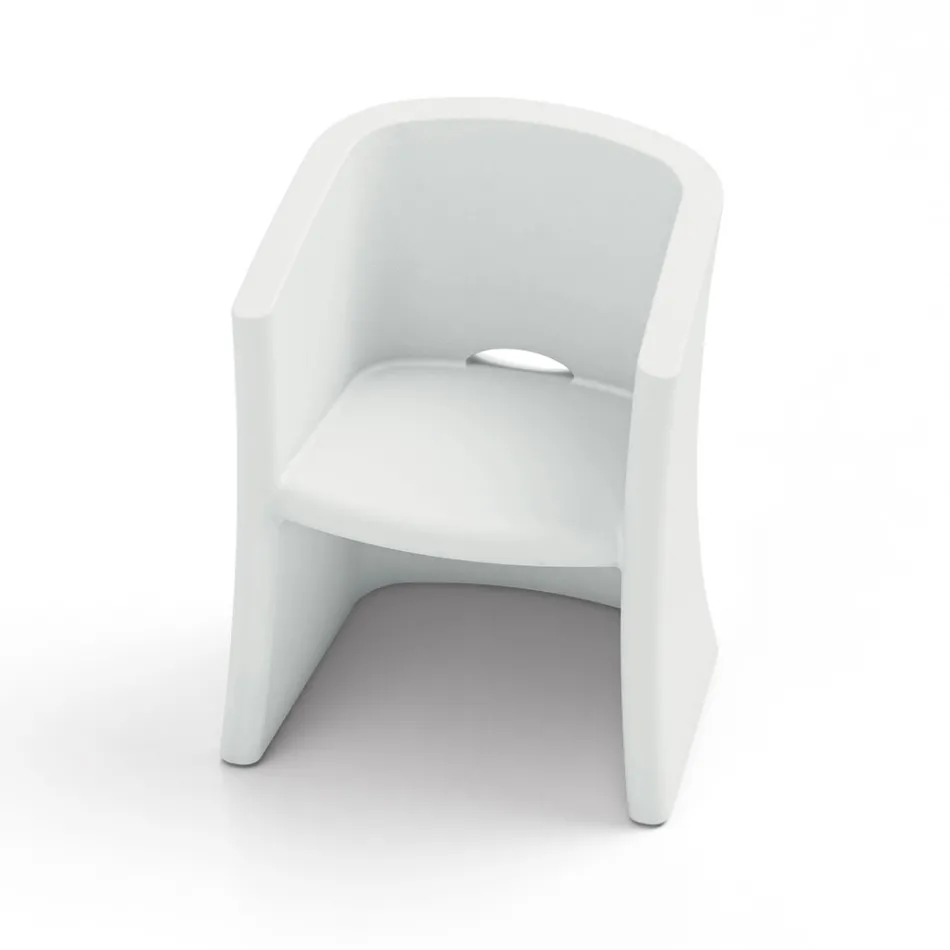Fauteuil de jardin en polyéthylène avec accoudoirs Made in Italy - Perez Viadurini