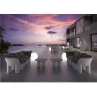 Fauteuil de jardin en polyéthylène et tissu Made in Italy - Freccia Viadurini