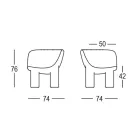 Fauteuil de jardin en polyéthylène et tissu Made in Italy - Freccia Viadurini