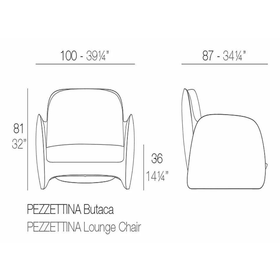 Pezzettina by Vondom fauteuil de jardin en polyéthylène, design Viadurini