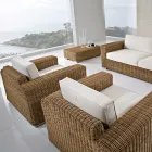 Fauteuil de jardin en polyrotin tressé à la main - Yoko Viadurini