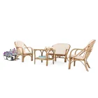 Fauteuil de jardin en rotin naturel avec coussin amovible - Maurizia Viadurini