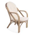 Fauteuil de jardin en rotin naturel avec coussin amovible - Maurizia