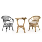 Fauteuil de jardin design en rotin naturel pour l'extérieur - Sporalizia Viadurini