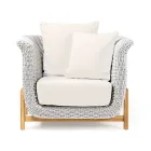 Chaise de jardin en teck et corde tressée - Arjuna Viadurini