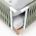 Fauteuil de jardin en teck, tissage de corde et coussins - Bellatrix Viadurini