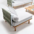 Fauteuil de jardin en teck, tissage de corde et coussins - Bellatrix Viadurini