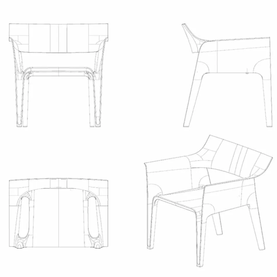 Fauteuil de jardin Pedrera Vondom en polypropylène et fibre de verre Viadurini