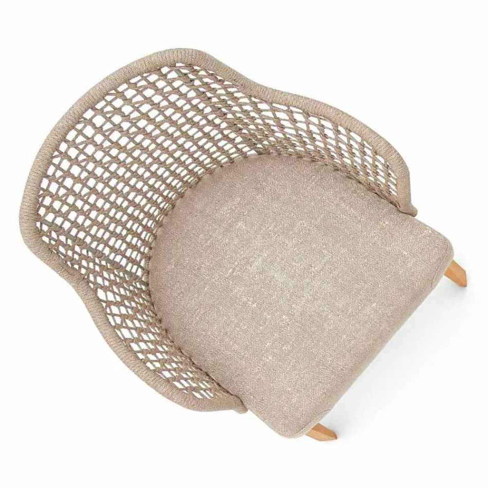 Fauteuil de jardin moderne Varaschin Emma en bois d'iroko massif Viadurini