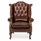 Fauteuil d'intérieur en cuir vintage effet vieilli - Stamp Viadurini