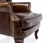 Fauteuil d'intérieur en cuir vintage effet vieilli - Stamp Viadurini